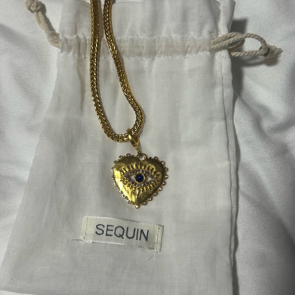 Sequin Evil Eye Clip Charm & Necklace